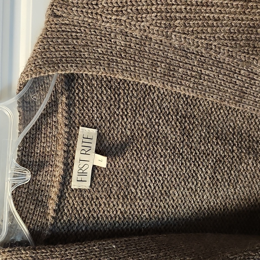 First Rite Wool Cardigan Bark Large Sold Out! Andean Highland Wool - Picture 4 of 7